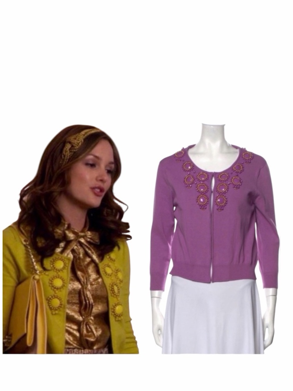 Milly Purple Beaded Cardigan Size Small Petite
